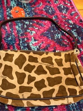 Roberto Coin Brown and Tan Giraffe-Print Shoulder Bag